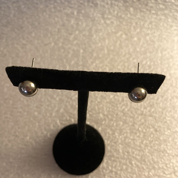 NWOT - 925 Sterling Silver Herringbone Ball Chain & Matching Stud Earrings - Picture 7 of 13